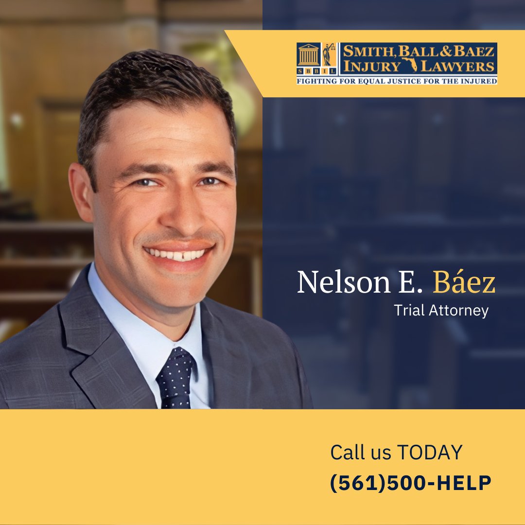 Read more about Nelson E. Báez: smithball.com/nelson-e-baez/

Smith, Ball &amp; Báez Injury Lawyers

📲 (561)500-HELP
💻 smithball.com

#injured #floridalaw #floridaattorney