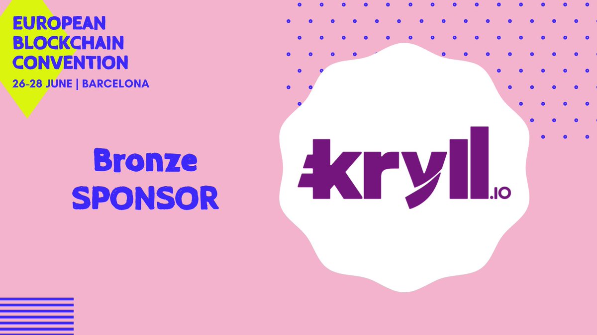 EBlockchainCon's tweet photo. We're beyond the moon to present @kryll_io as our Bronze Sponsor for the 7th European Blockchain Convention.

https://t.co/gNEpK0y7JB is the first intuitive flow-based platform for the definition of automated trading strategies.

Happy to have you as our sponsor! 🌈 https://t.co/QoBnWp2Hqh