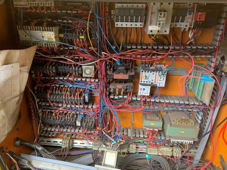 UptimeInd's tweet photo. Old equipment no problem. We gave this auto sheer a new brain and some major artery cleanup. Showcasing our Automation &amp; Electrical service team's working together to get this machine back into the customers production line.

 #team #automation #electrical #uptime #service https://t.co/6Q3JvhG0EK