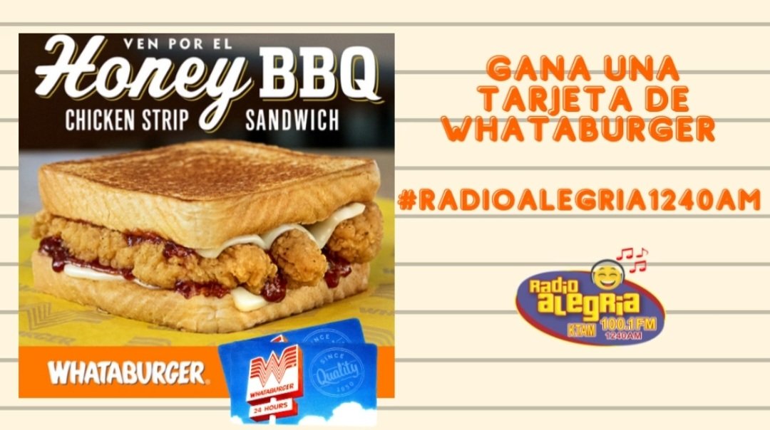 GANA con tu estacion favorita! #whataburger #radioaelgria 🎙