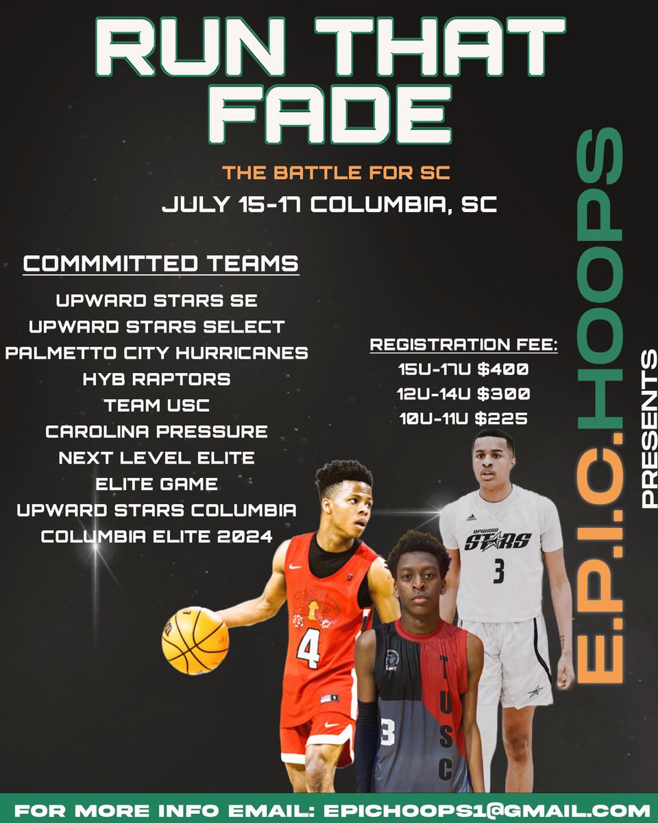 Epic_Hoops's tweet photo. The best non live event in SC this summer! Registration link in bio. 

College Coaches ✅

Competition ✅

Shot Clock (17s only) ✅

National/Regional Media ✅ https://t.co/QHq3n43Tbb