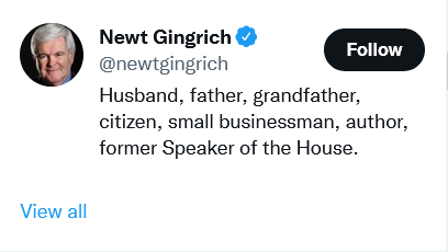 factandrumor's tweet photo. Newt Gingrich is so modest. He left out adulterer, husband again, adulterer again, husband again, failed politician, demagogue, firebrand, liar, loser, criminal, hypocrite and more. #staged #GOPCoupAttempt 
#DemVoice1 #TruBlue https://t.co/vYzQcLLKr5