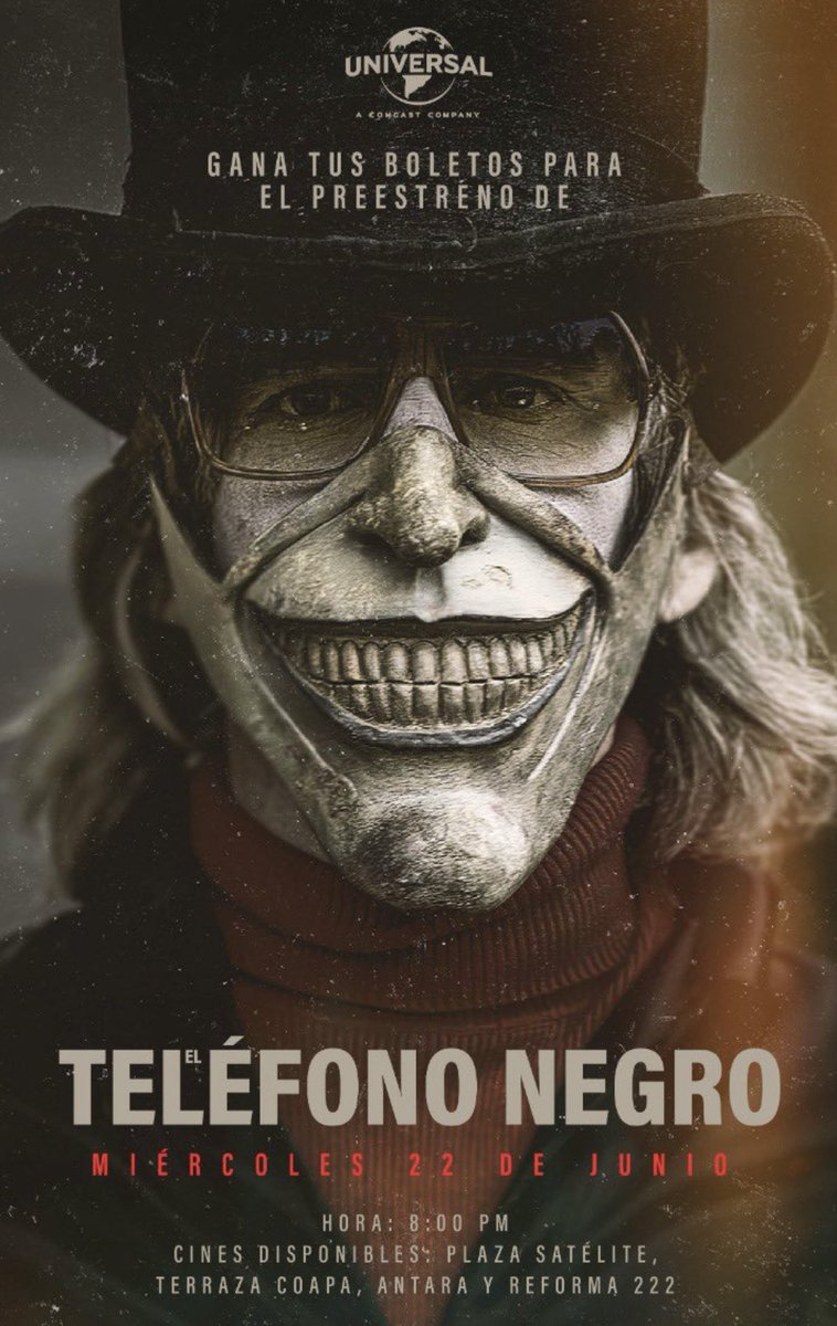 ¡Nos dieron 5 pases dobles más para la comunidad RDLN en CDMX!  

Retuitea esta imagen con el hashtag #teléfononegro, menciona a <a href="/RDLNoficial/">Relatos de la Noche</a> y a <a href="/upolch/">Uriel Reyes</a> y cuéntanos en una frase por qué la quieres ver. 🎩

¡Nos vemos el miércoles a las 8!