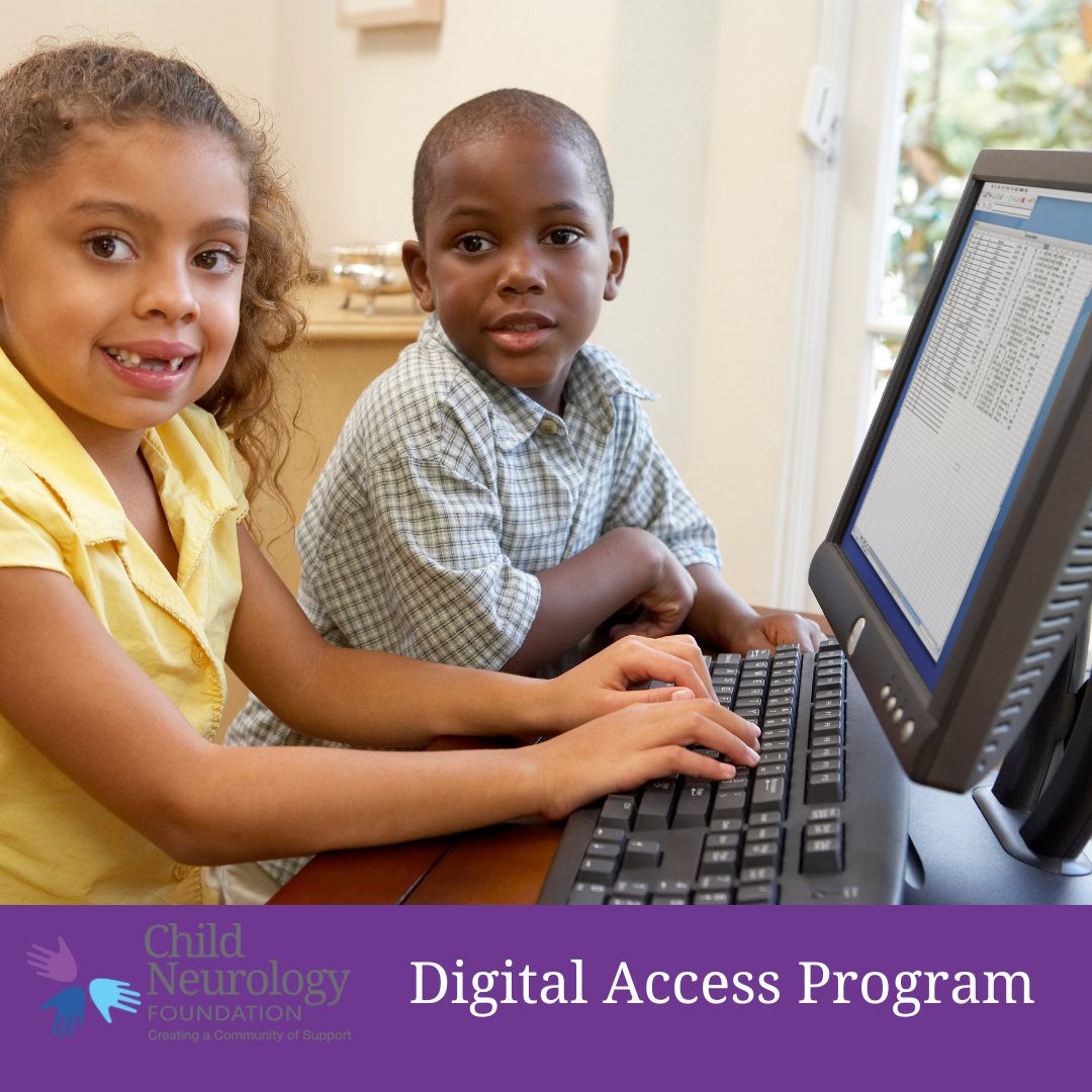 If you have at least one child in your household living with a #neurologic condition and are struggling to access #digital resources you may be eligible to receive a Chromebook and hotspot with a year's worth of data. 

Review eligibility and apply here: bit.ly/3mlkB2g
