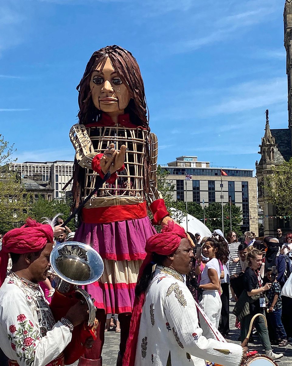 Touchstone3's tweet photo. Wonderful to be able to welcome Little Amal to #Bradford today, on her journey from Syria across Europe, as part of #RefugeeWeek2022. Amazing atmosphere in @CityParkBD as Bradford showed just why it is a City of Welcome and a #CityofSanctuary @walkwithamal @CityofSanctuary https://t.co/VYxzwd8NVi