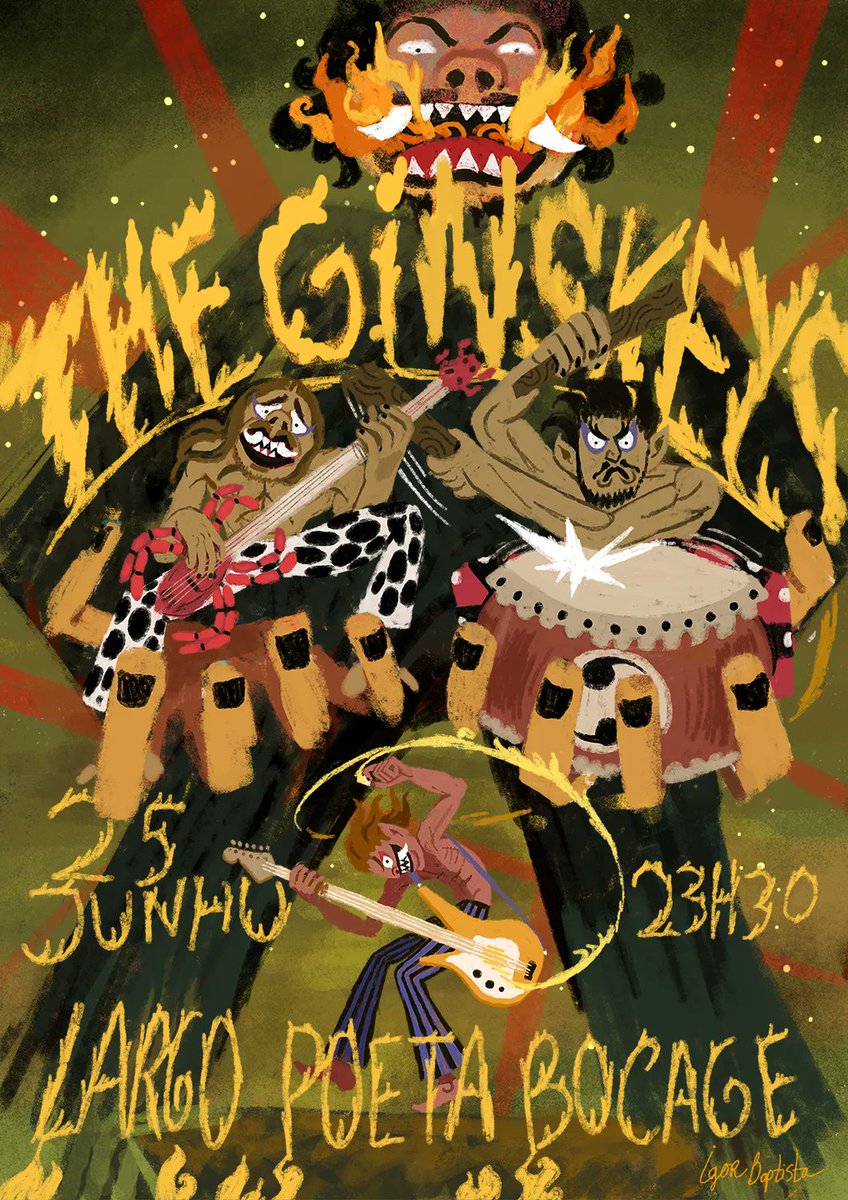 Dose dupla de Ginskeys em Sines, neste mês de Junho. Este sábado, juntem-se a nós às 23h30, no Largo Poeta Bocage!

O cartaz é mais um magnífico trabalho do amigo Igor Baptista.