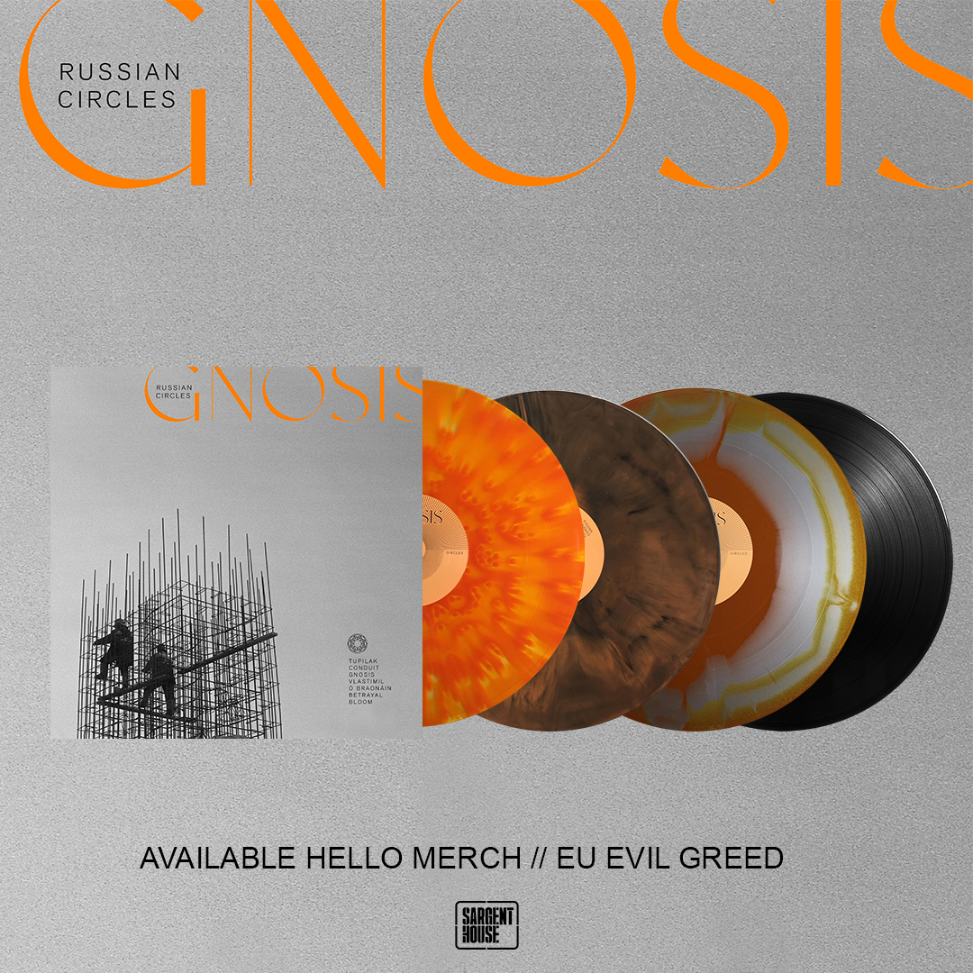 RussianCircles's tweet photo. GNOSIS Vinyl Pre-orders are available in 3 color variants &amp; in black @hellomerch &amp; @EVILGREED (EU) 
The 4th color is transparent orange and is exclusive to Indie record shops only. 

All shop Links: https://t.co/zMb2h20yJT https://t.co/0JImDgS4u9