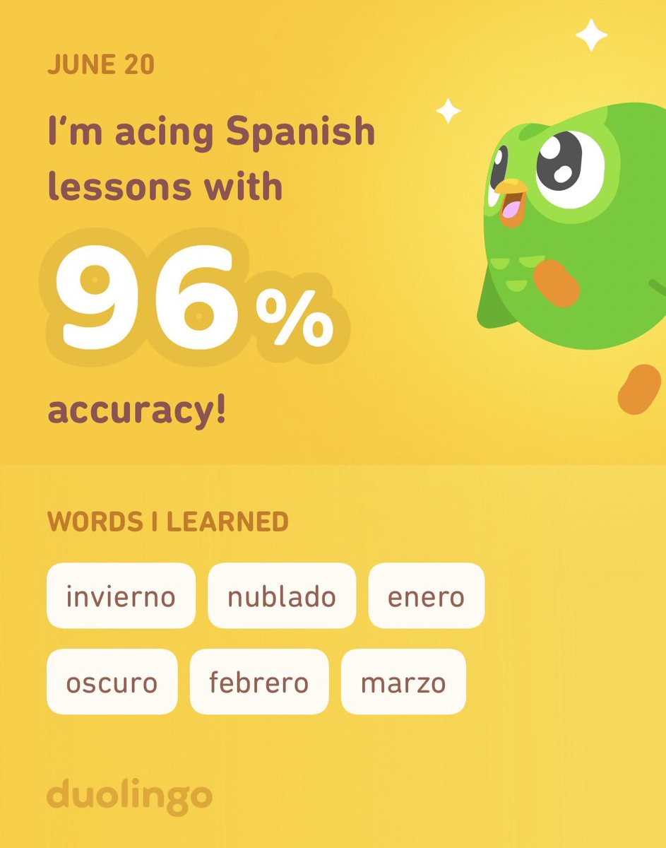 socababy2010's tweet photo. I’m learning Spanish on Duolingo! It’s free, fun, and effective. https://t.co/xN6SRnIYTj