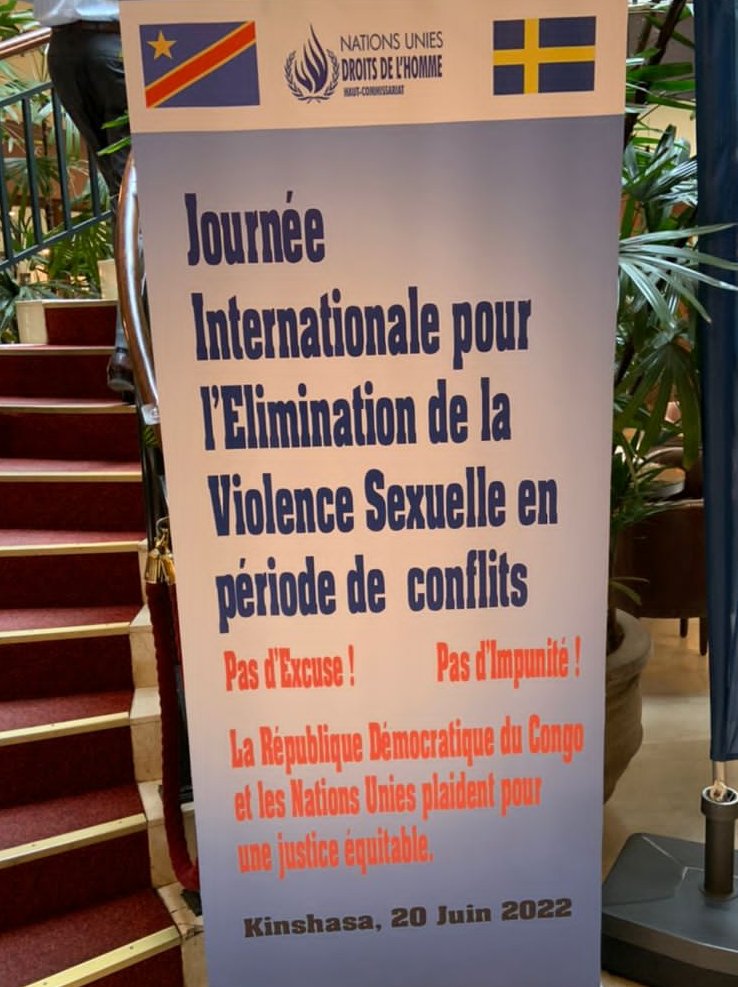 RDC #Kinshasa 20.06.2022: Journée Internationale pour l’élimination de la violence sexuelle en période de conflits (VSLC).<a href="/MONUSCO/">MONUSCO</a> réitère son engagement à lutter contre les violences sexuelles liées aux conflits et autres formes d'atteintes aux droits humains et