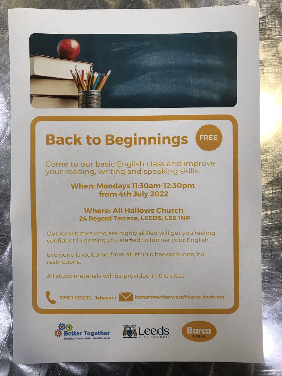 RainbowJunktion's tweet photo. Really excited that @BARCALeeds will be putting on some basic English classes started by Monday 4th July 11.30-12.30 … all welcome! Please spread the word to anyone who may be interested :) https://t.co/vz8KNFkcbP