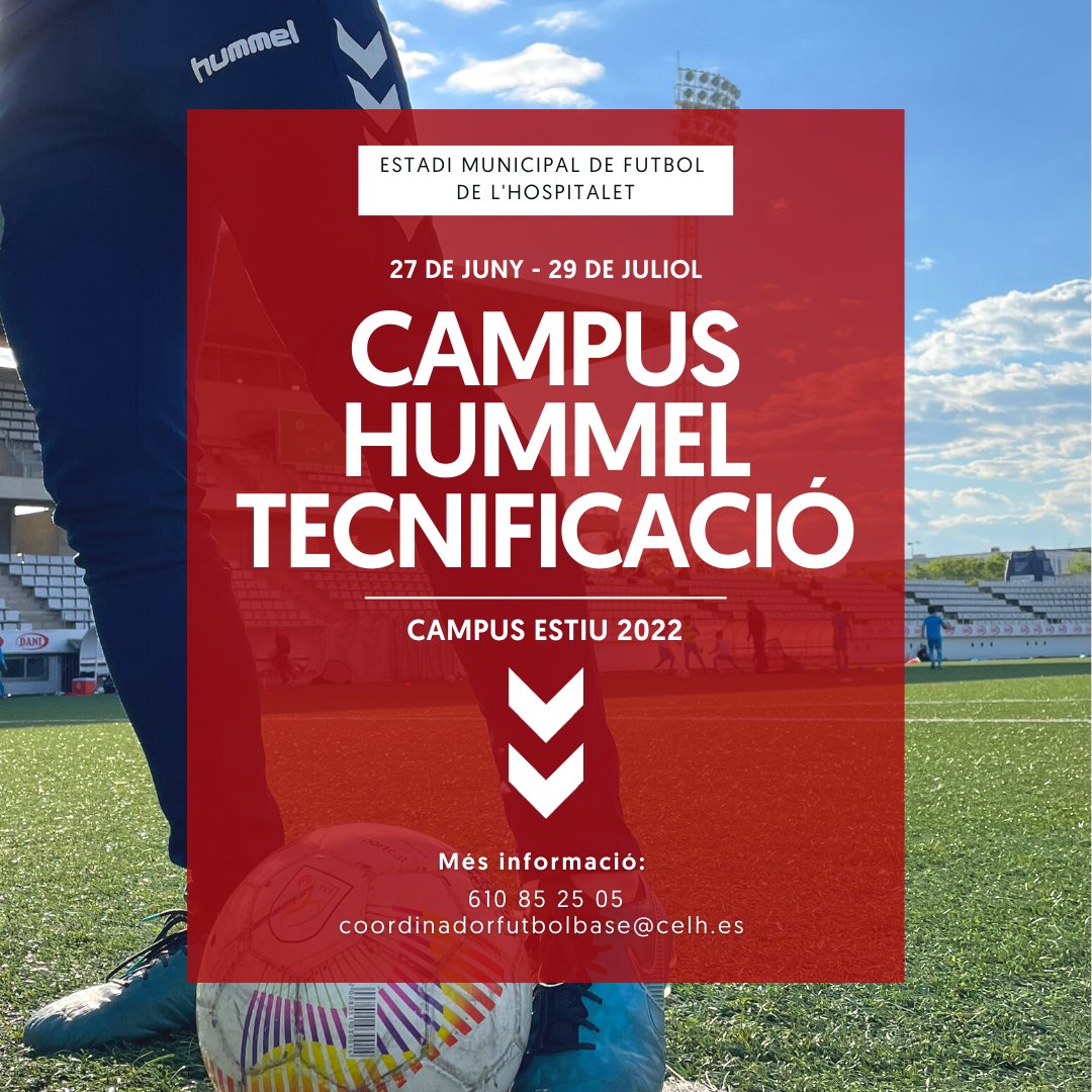 🤩🤝 Últimes places per gaudir del el millor campus d’estiu de futbol de la mà de Hummel! Una experiència única on tothom podrà millorar en les diferents facetes del futbol de la mà dels nostres monitors!

#CampusHummelTecnificació