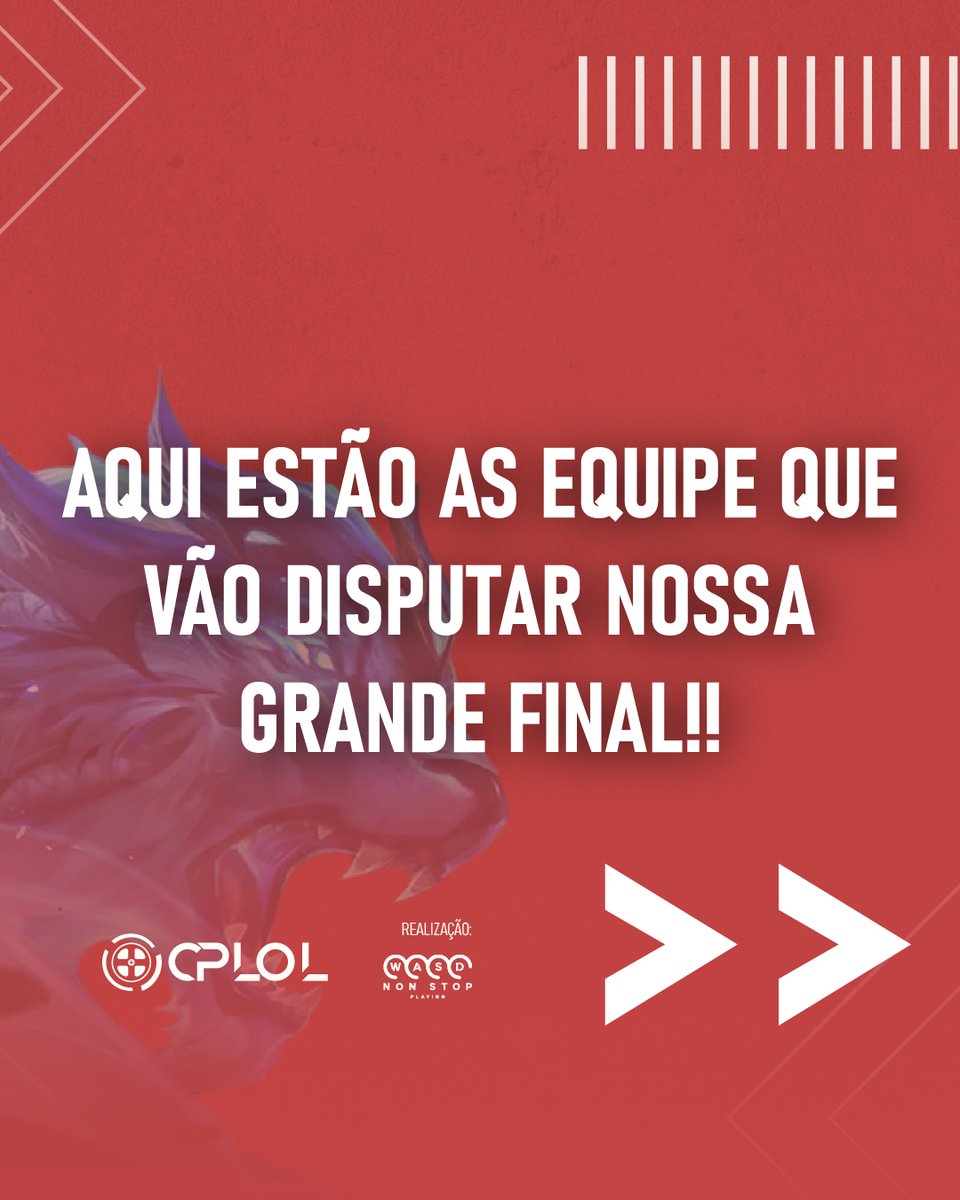 cplolbr's tweet photo. GRANDE FINAL!!! Após um mês e meio de grandes jogos disputados e reviravoltas, temos os times finalistas: Tubarão Ratão e Reborn!!!
Cadê a torcida dos times?
#cplol #cblol #lol #leagueoflegends #lolesports #lolesportsbr #esports #esportsbr #lcs #lec #lck #lpl https://t.co/wTC0QhdPI9