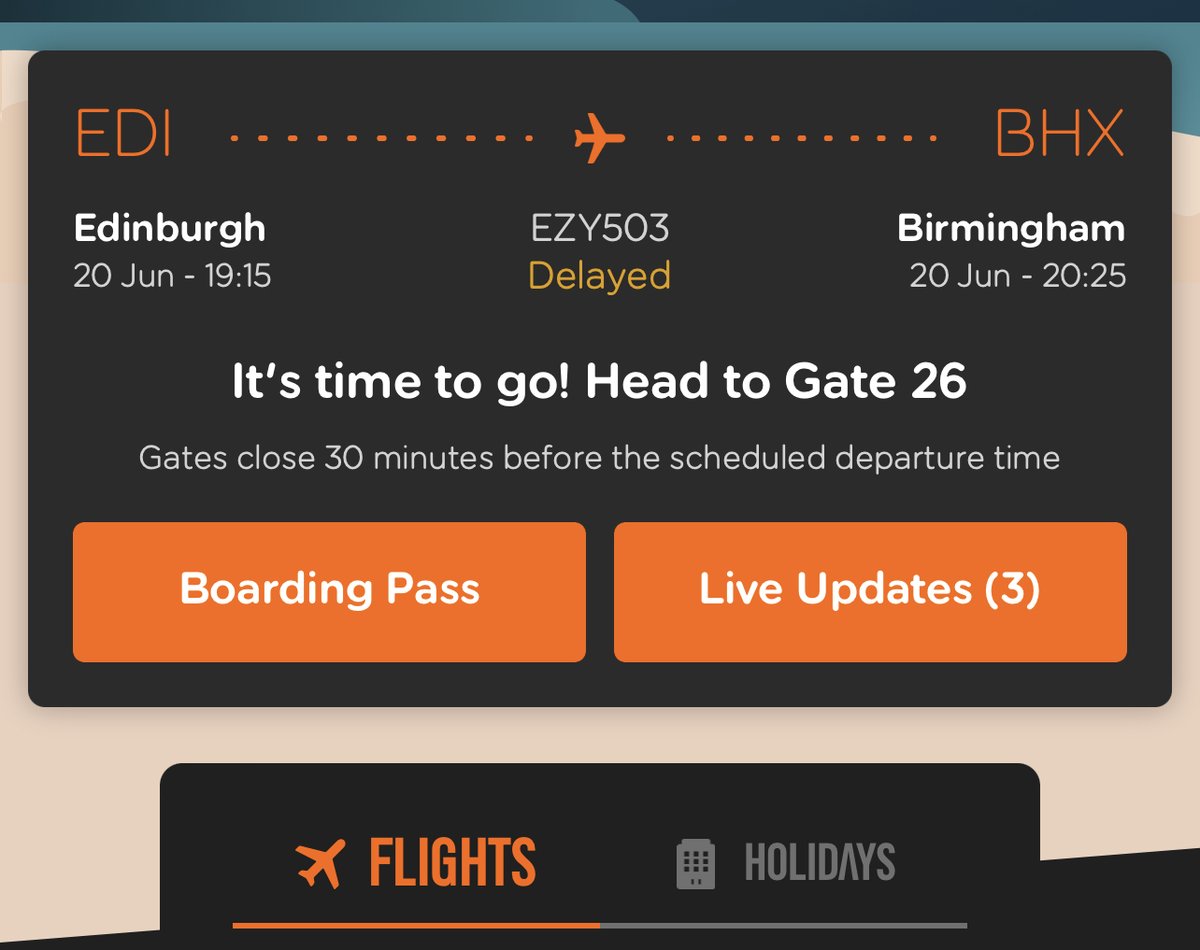Happy to be corrected but #easyJet is still the only airline (or one of very few?) that not only promos their app on FIDS + also has that gate info (pre FIDS) in app when you do #PaxEx