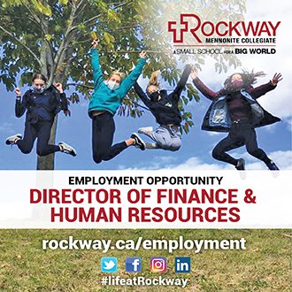 EMPLOYMENT OPPORTUNITY - Rockway is seeking a Director of Finance &amp; Human Resources to join our team. Please share widely and shoulder tap those you know who may be the right fit for our school.
More details at: 
rockway.ca/employment