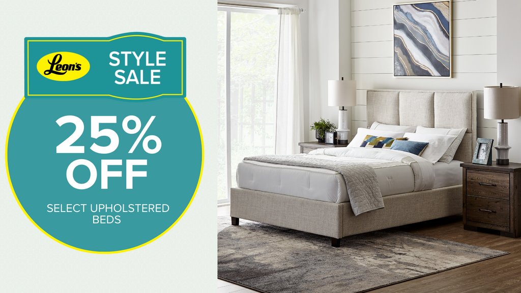 LeonsFurniture's tweet photo. Hit snooze in style with 25% off all upholstered beds during Leon’s Style Sale! 

https://t.co/kCTqAZVKJo

#homedecor #stylesale https://t.co/AJpxggbtb0