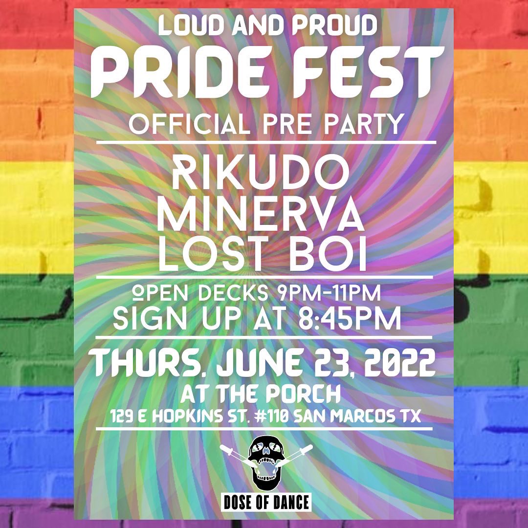 DoseofDancetx's tweet photo. Less than a week away from #loudnproud and only 4 days away from the official Loud &amp; Proud pre party!🥳 come out this Thursday for open decks and to kick off #Pride on Saturday! Passes for Loud &amp; Proud will be sold at The Porch and wristbands can be picked up. Pre party is 21+! https://t.co/PZRMxpYE6M