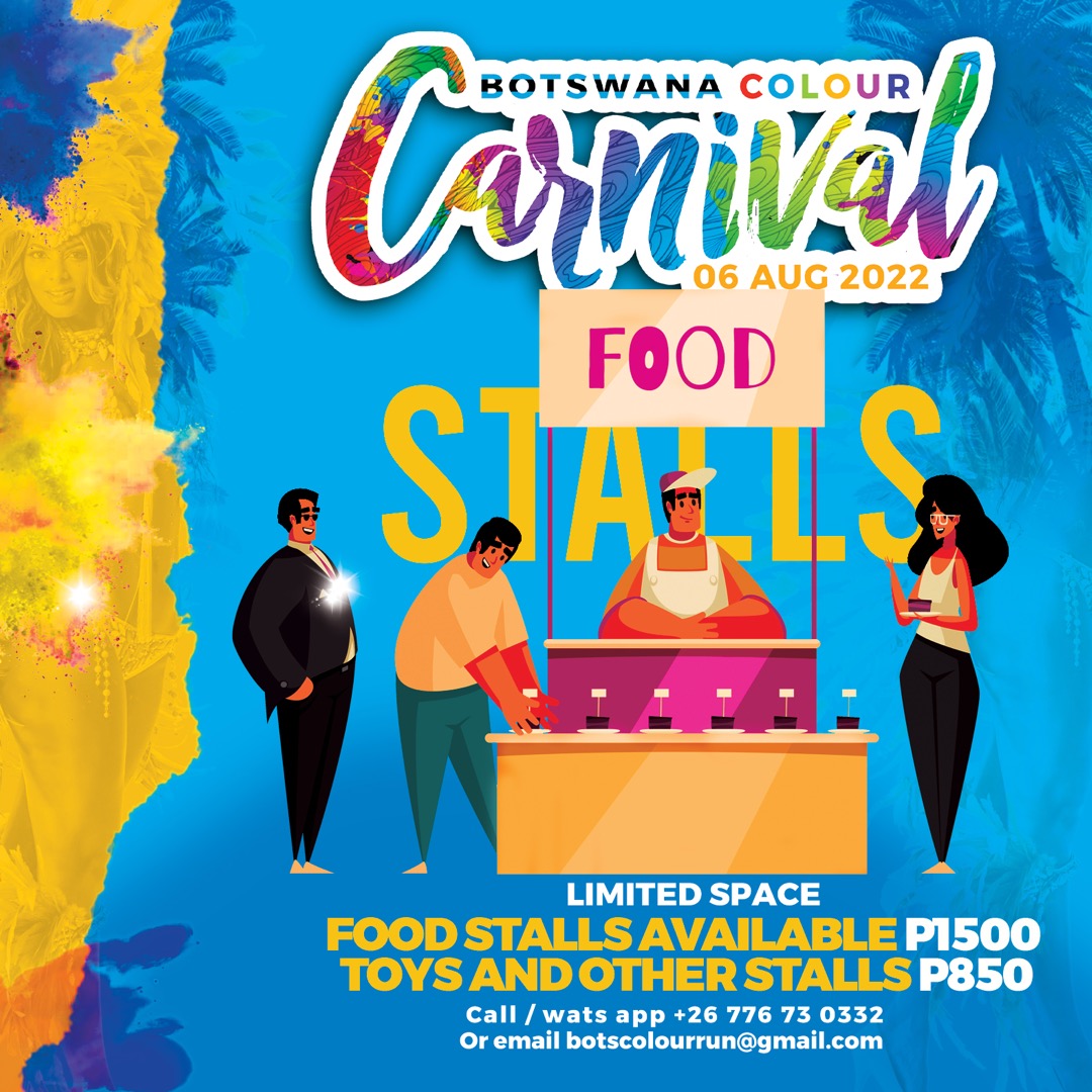 >>>Interested to be a vendor at the #ColourCarnival ?  Food, TOYS , Alcohol, biltong, Clothes  etc .
>>Contact our sales team or email botscolourrun@gmail.com