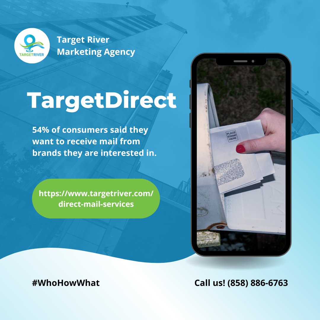 TargetRiver's tweet photo. Direct mail is not dead! Using it to promote your products and services has proven very effective, especially in young adults. Follow, like, comment below, and contact us today if you think TargetDirect is perfect for you!
#targetriver #targetdirect https://t.co/KiOmpb53gO