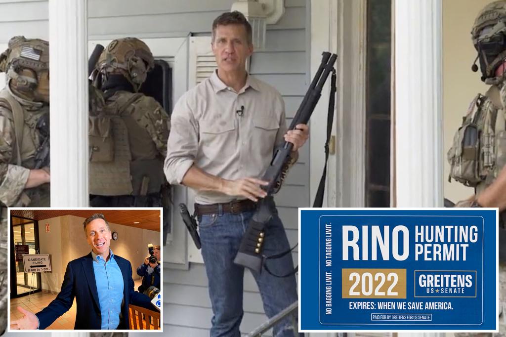 nypost's tweet photo. GOP Senate candidate tells voters to get 'RINO hunting permits' in campaign ad https://t.co/40sbPcC1dI https://t.co/mG35UHnevr