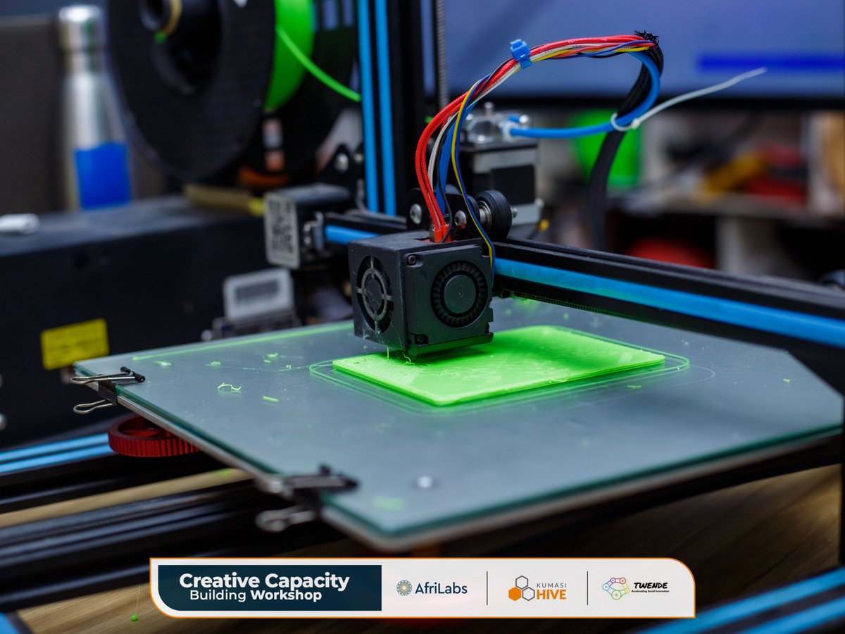 KumasiHive's tweet photo. This joint project with Twende Social Innovation Centre, Tanzania forms part of the winning grant from Afrilabs to pursue capacity building and hardware development in Africa

#HiveTraining #HiveImpact #CCBWorkshop #CreativeCapacityBuilding #CreativeCapacity #Workshop #3DPrinting https://t.co/1Cblvj1P7k