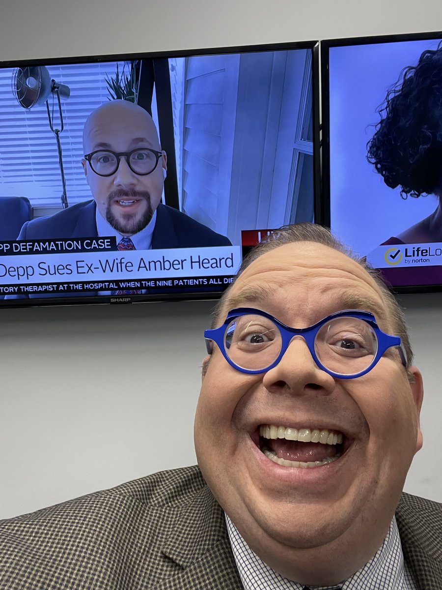 BorghardtLaw's tweet photo. Today is the big leagues of @CourtTV!!! Sharing some airtime as a guest legal analyst with “the” @lawyerschiff at 3pm Central. Only thing that would make this better is more time with @jackrice!!! https://t.co/nZVP7T3Fit
