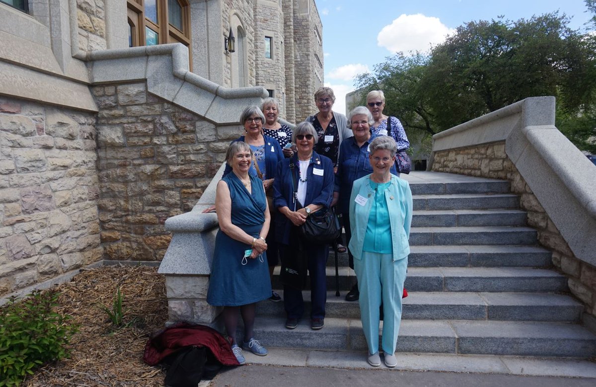 uSaskNursing's tweet photo. #USask College of Nursing was happy to welcome back to campus the 1967 Degree Class, who shared breakfast with Dean Richter, did a CLRC tour, and celebrated with a wine &amp; cheese reception June 3. Event photos - visit: https://t.co/jPcudBccad #NursingAlumni @RichterSolina https://t.co/iJhW9HlgKJ