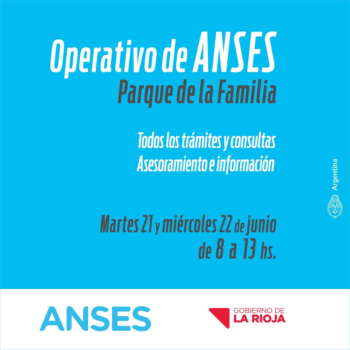 silviagaitan251's tweet photo. Los móviles de @ansesgob estarán en Catuna , Milagro y Parque de la Familia. Acercando Derechos . @GobDeLaRioja @Jorgehsalomon5 https://t.co/v4jnxsKyDE