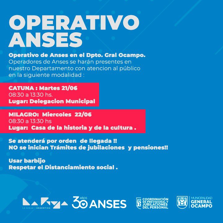 silviagaitan251's tweet photo. Los móviles de @ansesgob estarán en Catuna , Milagro y Parque de la Familia. Acercando Derechos . @GobDeLaRioja @Jorgehsalomon5 https://t.co/v4jnxsKyDE