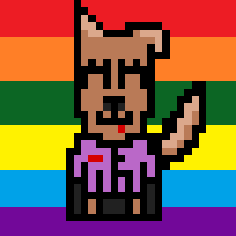PixDog Community Stands for LGBTQ equality!🏳️‍🌈

See Opensea for more little doggies🐶🥰

opensea.io/collection/cry…
#NFT #NFTCommunitys #nftart  #NFTCollection #LGBTQ #NFTProject #nftpixelart