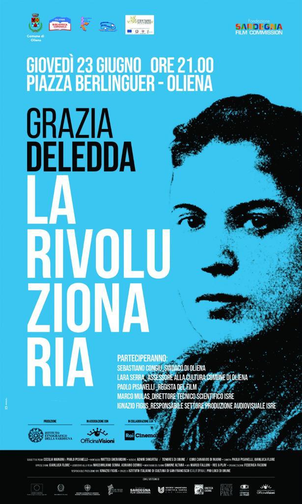 ComuneOliena's tweet photo. 📣📣📣
"Grazia Deledda la Rivoluzionaria"
📣📣📣

✅ Giovedi 23 Giugno 2022 ore 21:00 
✅ Oliena Piazza Berlinguer, proiezione di:
"Grazia Deledda la Rivoluzionaria"
Documentario di Cecilia Mangini e Paolo Pisanelli. #oliena https://t.co/xerxXNXnvH