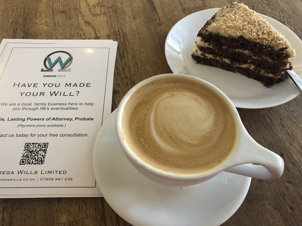 Today was a good day!

Some good old fashioned door-to-door leaflet dropping, connecting with local businesses and chats with locals along the high street.

…oh, and coffee &amp; cake, of course…!

OmegaWills.co.uk

#Wills #LPAs #EstatePlanning #LastingPowerofAttorney
