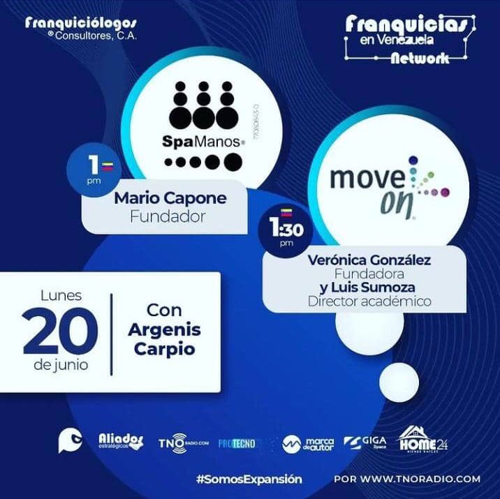 #Hoy <a href="/argeniscarpio/">Argenis Carpio</a> entrevistó a nuestros afiliados:
Mario Capone fundador @spamanosmaster
Verónica Gonzalez fundadora de @moveonacademy
Luis Sumoza director académico de la misma a través de la emisora @tnoradio

¡En #Profranquicias seguimos conectando marcas!

#ConectandoMarcas