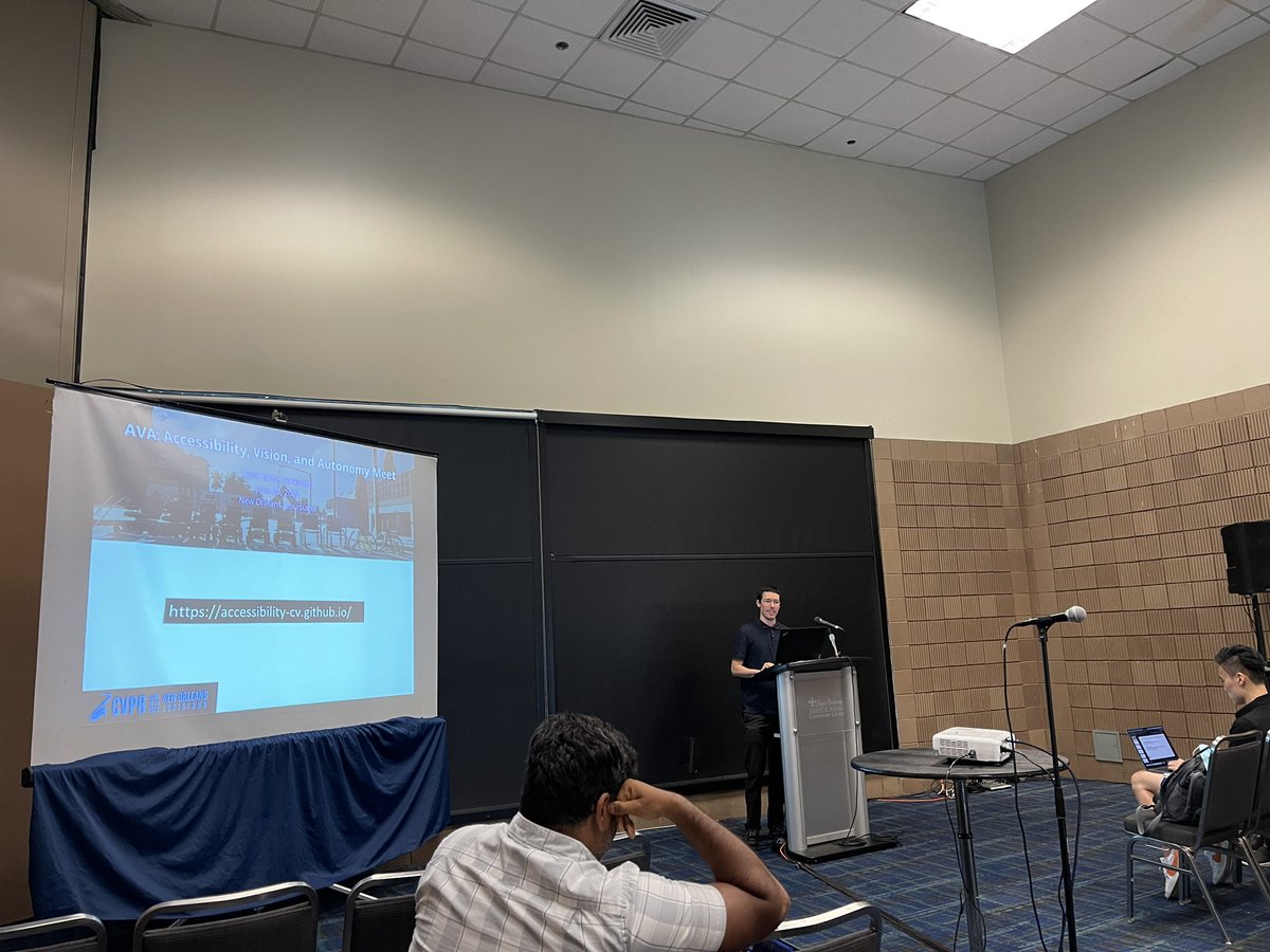 roboVisionCMU's tweet photo. Accessibility, Vision and Autonomy Meet workshop starting now at #CVPR2022 room 225. Talk by Deva Ramanan. Organized by Eshed, Kris and team #goSmithHall ! https://t.co/N0tftgMM2v https://t.co/DiqW4s5f27