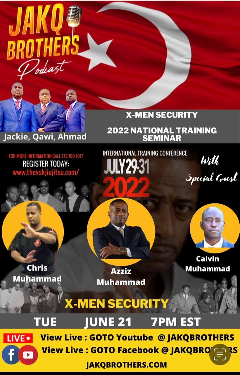 ⚡Join in with us tomorrow at 6pm CST as we review some of the History of X Men Security and important information on the 2022 National Training Conference in Milwaukee, WI.

Remember, if you have not registered...you don't want to wait! ⚡

thevskjiujitsu.com

#ntc2022