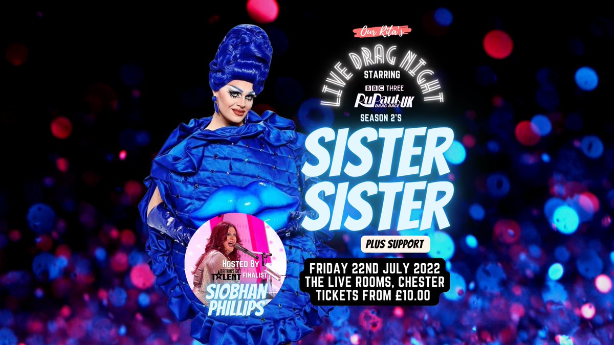 U K Hun? We’re thrilled to announce that RuPaul's #DragRaceUK season 2’s @sistersisterhun will be joining us at #TheLiveRooms for July’s drag night on the 22nd! 

To celebrate, we’ve released a limited number of £5 tickets! Book yours here 🎟 | eventbrite.co.uk/e/our-ritas-dr…