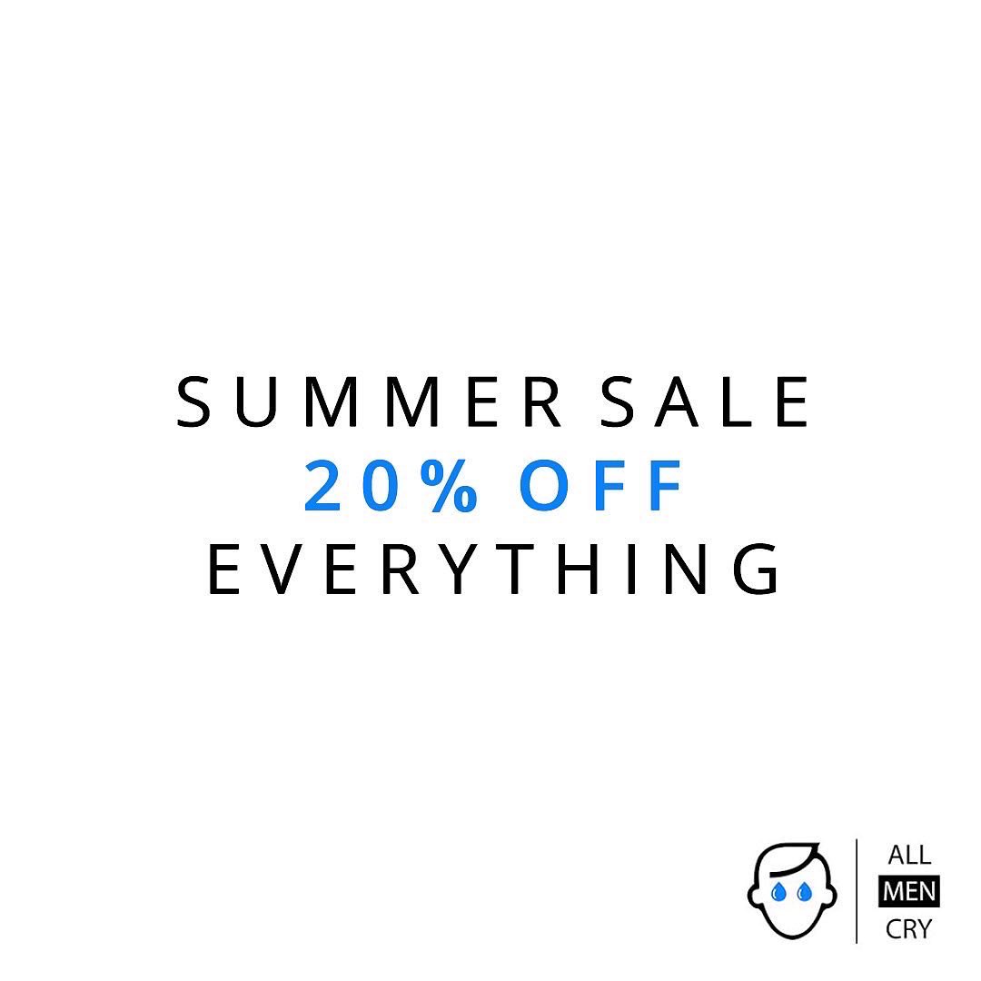 AllMenCry's tweet photo. 20% OFF EVERYTHING! 

https://t.co/VjAoTFDpld

Stand with men everywhere to normalise opening up and sharing emotions. 

Every sale is supporting to make a difference to peoples lives.

#allmencry #sale #mensmentalhealth #mentalhealthawareness #mentalhealthmatters #shop #promo https://t.co/MPXqu42ftU