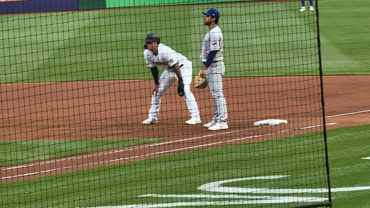 econtrout's tweet photo. Madris on first after his first MLB at bat is a 2 RBI single. https://t.co/Un13La4r1n