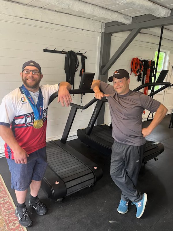 JBockmuller's tweet photo. My cousin, 3 time USA National @2022USAGames Gold Medalist, got to see what @Stroops has to offer the fitness industry today. Special thanks to my friend and Stroops VP of Sales Matt Burruss for setting it up. Come visit Matt and @Stroops at  #IHRSA and check out the Optimill. https://t.co/rywWrUREHz
