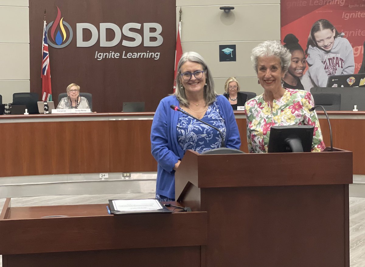 DDSBSchools's tweet photo. A warm welcome to our two new DDSB Trustees @Kate_Bird @LoweryTrustee, who were sworn in at this evening’s meeting. https://t.co/qhu4i2zlQN
