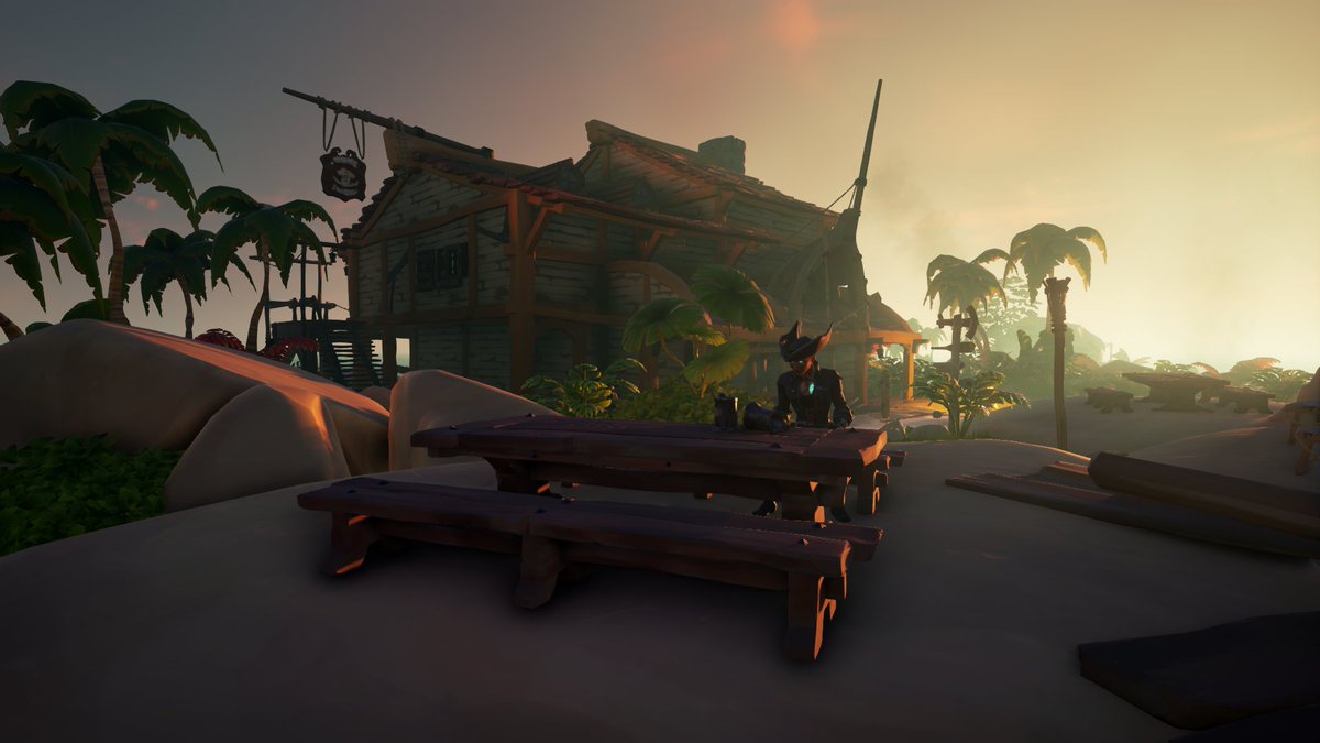 Theme: Shores of Plenty

Belle resting at the newly revived Golden Sands Outpost before a long day ahead.

<a href="/Nukahs/">NukeTheCola</a> <a href="/SeaOfThieves/">Sea of Thieves</a> <a href="/RareLtd/">Rare Ltd.</a> #SoTShot #SoT #SeaOfThieves