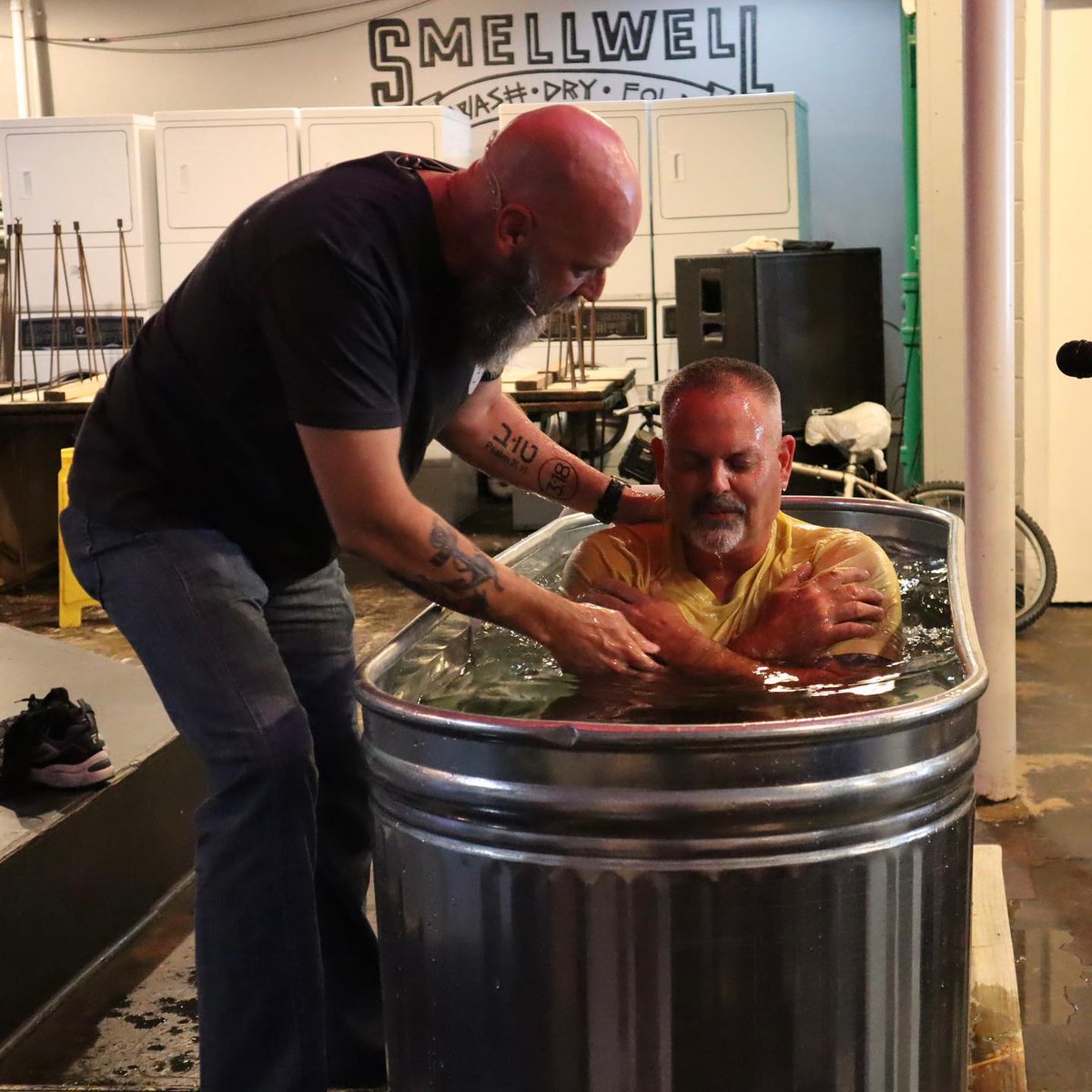 LaneCorley's tweet photo. First baptisms at one of our newest churches in Louisiana - 3:18 Church in Shreveport! Matt Tyson Planter/Pastor. Sponsor is Brookwood Baptist Church (Shreveport). @LaBaptists https://t.co/rvqBc39oTn