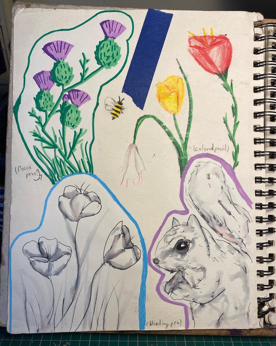 macpherson_art's tweet photo. Hi all! As some of you may know I’m trying to get back into doing more art regularly. So here is a few of my favourite pages from my current sketchbook! These were all pieces done during my time at Alma college! 

#alma #college #art #watercolour #sketch #sketchbook #sketches https://t.co/PnNJAAYqJe