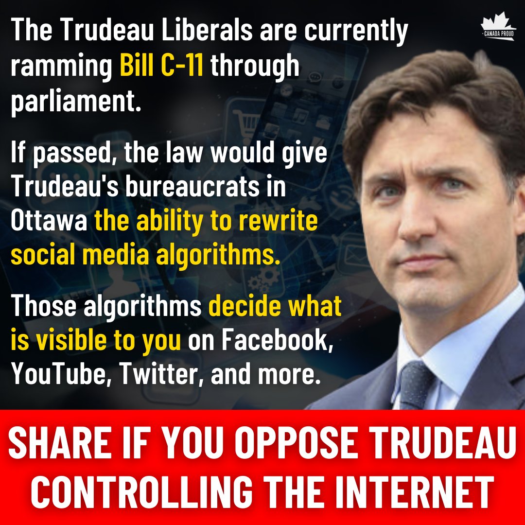 👇 Every Canadian needs to stand up and say NO to Trudeau's plan to control the internet.