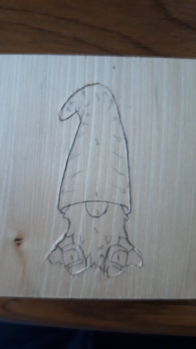 SteveRocksSpace's tweet photo. Had to start another @veefriends Series 2 #woodcarving while the paint issue is been sorted on the last one. This one next is #KnowingGnome. Progress images on this one so far. https://t.co/XizItDp0KC
