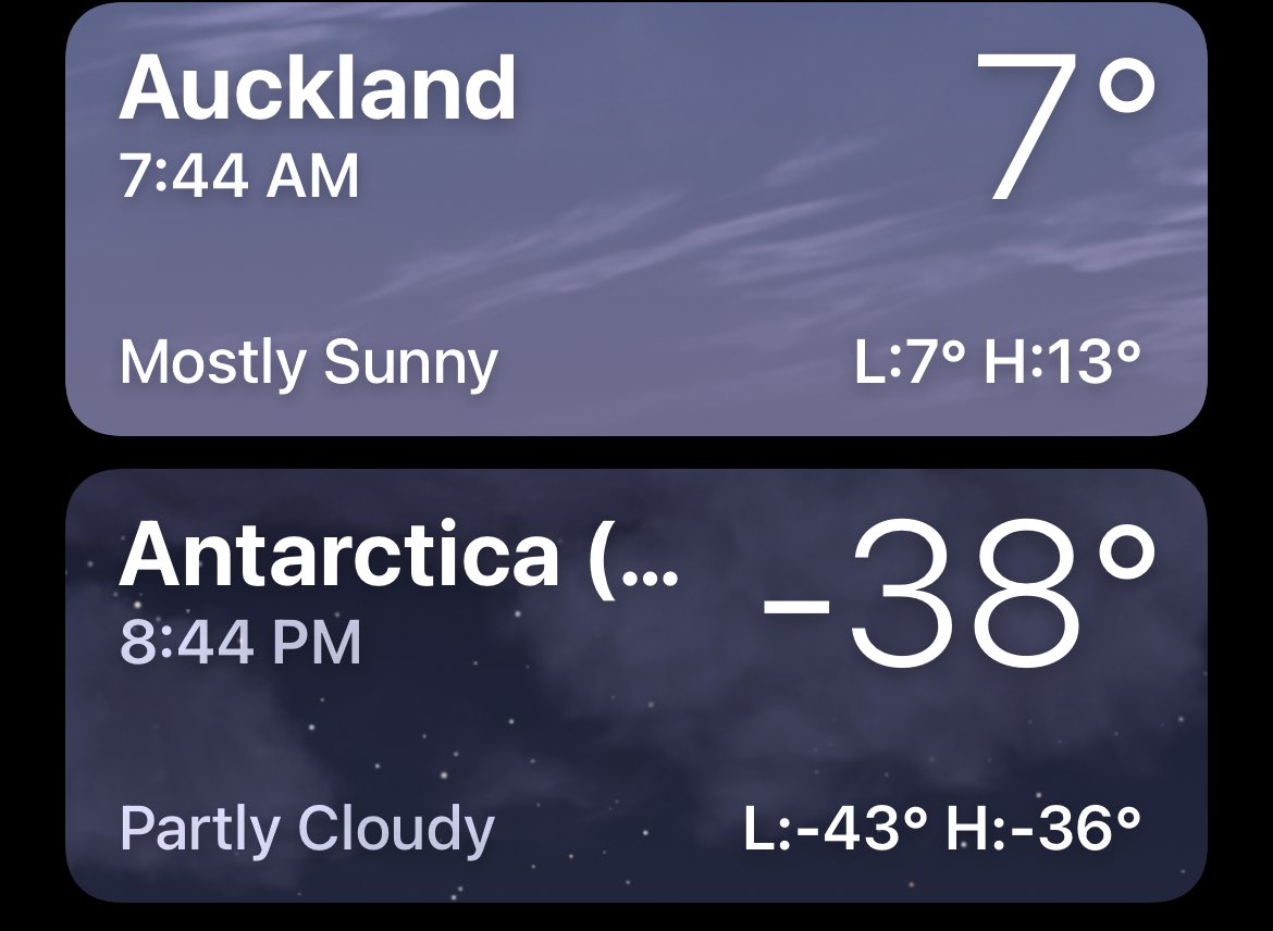 How I arrange my weather app to tell myself to harden up.