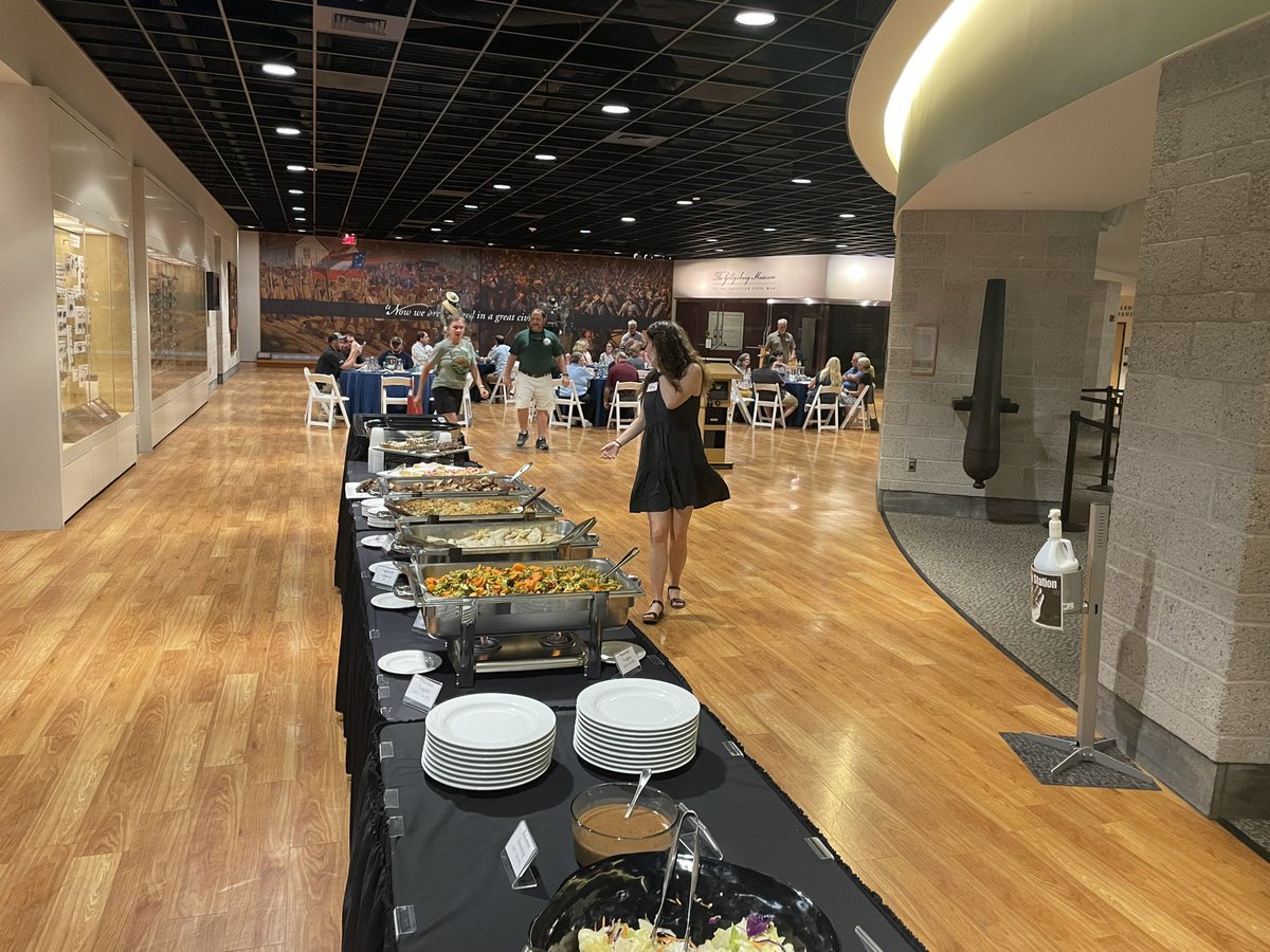 MsRund's tweet photo. So fortunate to attend @GettysburgNEH this week to learn about Gettysburg in American History &amp; Memory with educators from around the country. Delicious dinner &amp; the entire @gburgfoundation to ourselves! #nightatthemuseum https://t.co/elja6IOR6P