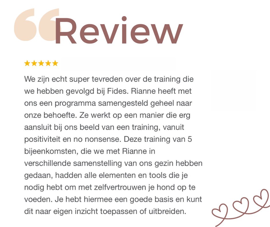 Wauw.. alweer ⭐️⭐️⭐️⭐️⭐️mogen ontvangen! Inmiddels staat de teller op 49 vijf sterren reviews. Dan zullen we wel iets goed doen denk ik... ;)

👉 Ook een privé puppycursus volgen? Vanaf 9 juli komen er weer twee plekjes vrij. Misschien voor jullie? check: fideshondentraining.nl/privecursus-aa…