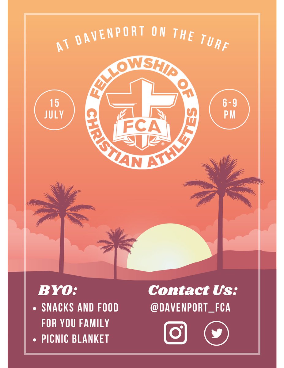 SPREAD THE WORD ABOUT THE WORD! FCA's first summer bash! Come on out for some worship, preaching , and games!
