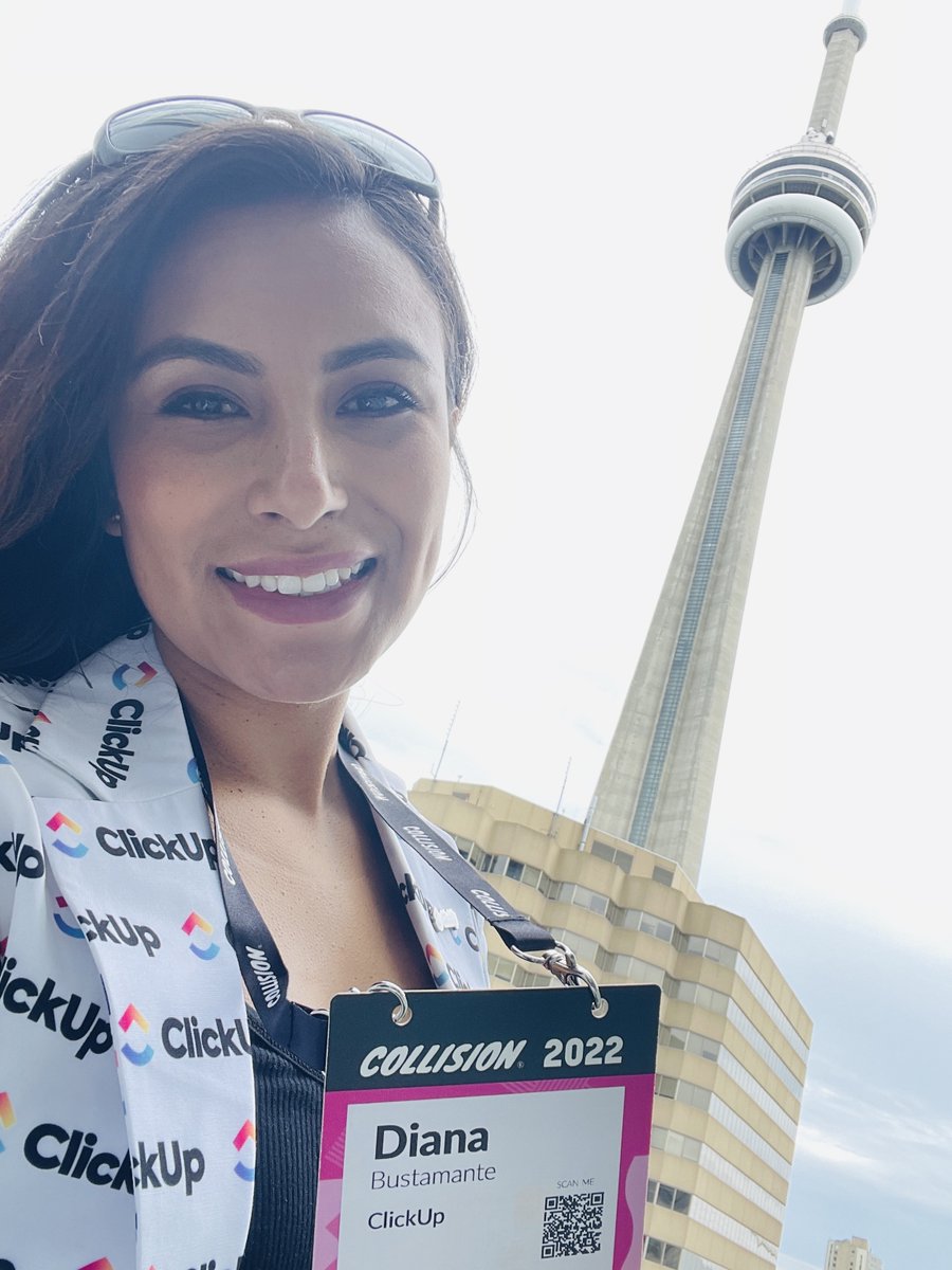 DianaB_55's tweet photo. Finally arrived in Toronto for the #CollisionConf! Don't forget to stop by @clickup's booth #E429 to chat all things #productivity with our experts & to win cool prizes!
We're so pumped! Will we see you there? https://t.co/2AoLTTY9J7