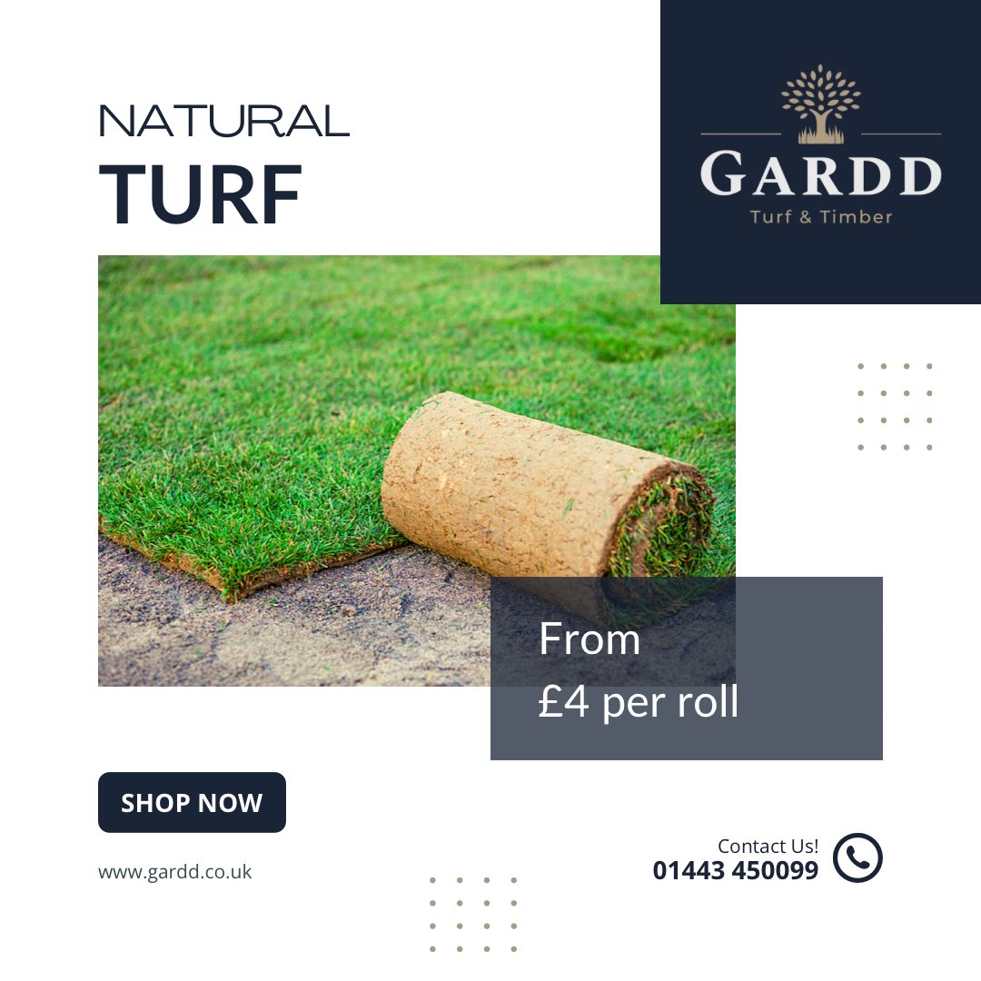 Natural Turf
From £4.00m2
Turf supplied by Gardd is purposely grown domestic lawn turf - specially designed using carefully selected seed varieties. Perfect for all your landscaping projects, domestic and commercial. #naturalturf #lawn #naturallawn #turf #gardenturf